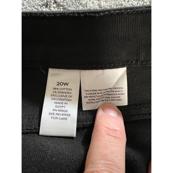 Denim & Co. Jeans Womens 20W Slightly Bootcut Black Denim Easy Stretch Baby Boot - Picture 7 of 9